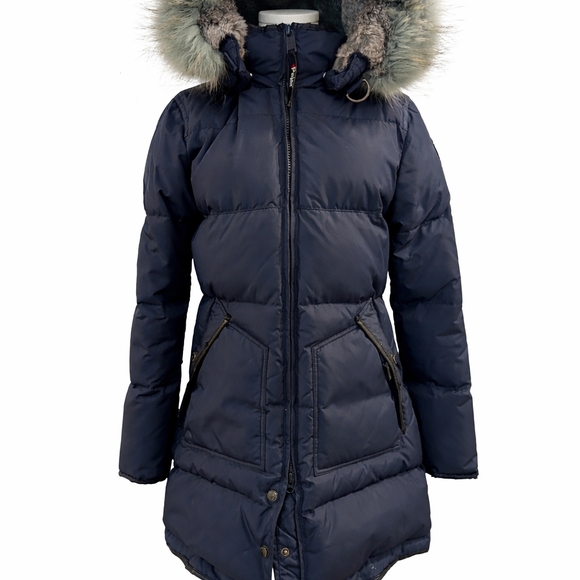 Pajar Jackets & Blazers - Pajar Women's Dark Blue Puffer Coat with Real Fur Hood.